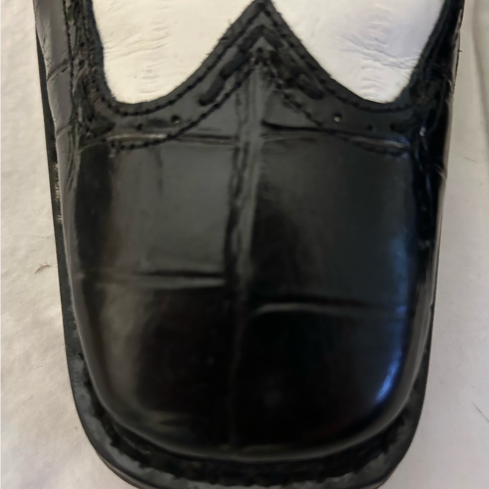 Like New Stacy Adams Black and White Croc-Embossed Oxfords Men’s Sz 13 Vintage - Picture 7 of 11